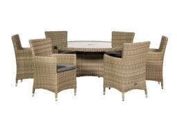 Royalcraft WENTWORTH 6 Seater Round Carver Dining Set in Beige - thumbnail 3