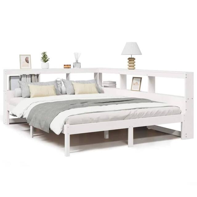 Berkfield Home Bookcase Bed without Mattress White 160x200 cm Solid Wood Pine - image 1