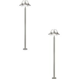 Loops 2 PACK IP44 Outdoor Bollard Light Stainless Steel 60W E27 Driveway Lamp Post in Metallics - thumbnail 1