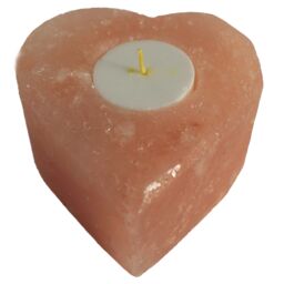 KDMD Salt Candle Holder - Med Heart in Orange