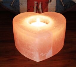 KDMD Salt Candle Holder - Med Heart in Orange - thumbnail 3