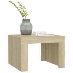 Berkfield Home Coffee Table Sonoma Oak 50x50x35 cm Engineered Wood in Brown - Size: 50 x 50 x 35 cm - thumbnail 4