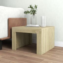 Berkfield Home Coffee Table Sonoma Oak 50x50x35 cm Engineered Wood in Brown - Size: 50 x 50 x 35 cm - thumbnail 3
