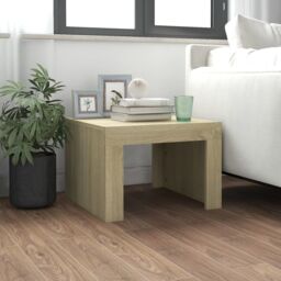 Berkfield Home Coffee Table Sonoma Oak 50x50x35 cm Engineered Wood in Brown - Size: 50 x 50 x 35 cm - thumbnail 1