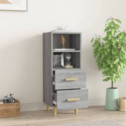 Berkfield Home Sideboard Grey Sonoma 34.5x34x90 cm Engineered Wood - thumbnail 1