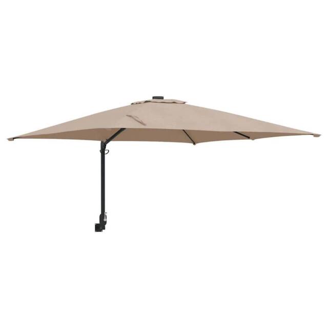 Berkfield Home Patio Umbrella Taupe Polyester Large Foldable Patio Umbrella - image 1