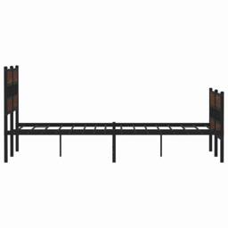 Berkfield Home Metal Bed Frame without Mattress Brown Oak 160x200 cm - thumbnail 5