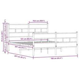 Berkfield Home Metal Bed Frame without Mattress Brown Oak 160x200 cm - thumbnail 9