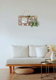 Shatchi Twig Wall Hanging Glitter Scene Christmas Decoration - W40xL20cm in Brown - thumbnail 4
