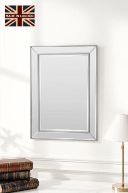 Yearn Mirrors Angled Wall Mirror Champagne 69.5x95cm in Metallic Silver - Size: 69.5x95 cm - image 1