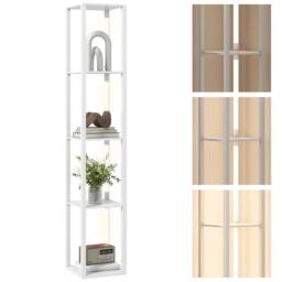 HOMCOM Floor Lamp for Living Room, Standing Lamp with Foot Switch in White - thumbnail 2
