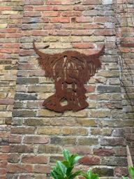 Inspirational Gifting Rustic Highland Cow Steel Metal Garden Wall Art Plaque in Brown - thumbnail 2