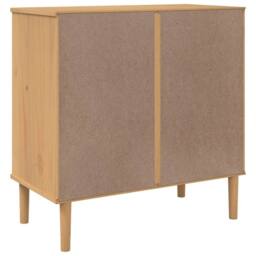 Berkfield Home Sideboard SENJA Rattan Look Brown 80x40x80 cm Solid Wood Pine - Size: 80 x 40 x 80 cm - thumbnail 8