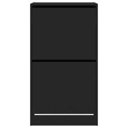 Berkfield Home Shoe Cabinet with 2 Flip-Drawers Black 60x42x108 cm - Size: 60 x 42 x 108 cm - thumbnail 6