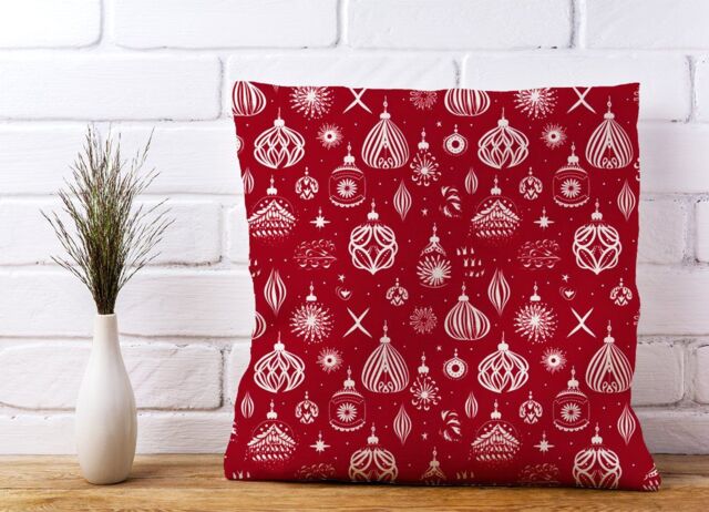 Warren Reed - Designer Red Christmas Decorations Pattern Cushions - Size: 60 cm x 60 cm - image 1