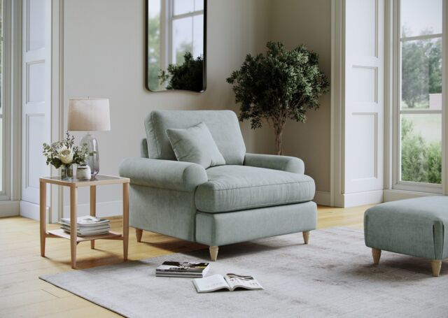 The Great Sofa Company Beatrice Armchair Faro Aqua in Blue