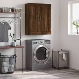 Berkfield Home Wall Mounted Cabinet Brown Oak 69.5x34x90 cm Engineered Wood - thumbnail 2