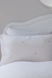 Serene 'Decorative Heart' Soft Touch Duvet Cover Set in Light Pink - Size: Super King - thumbnail 2