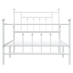 Berkfield Home Metal Bed Frame with Headboard & Footboard White 100x190 cm - thumbnail 6