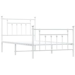 Berkfield Home Metal Bed Frame with Headboard & Footboard White 100x190 cm - thumbnail 5