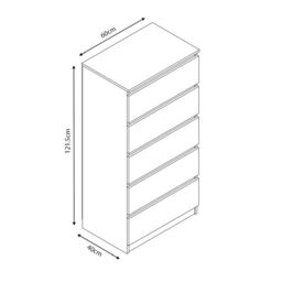 SquareBoxx Fairfield Matt Minimalist Chest of Draws 5 Draw in White - thumbnail 5