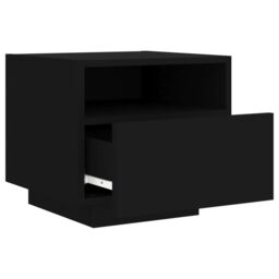 Berkfield Home Bedside Cabinets with LED Lights 2 pcs Black 40x39x37 cm - Size: 40 x 39 x 37 cm - thumbnail 6