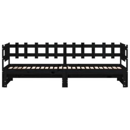 Berkfield Home Pull-out Day Bed Black 2x(90x190) cm Solid Wood Pine - thumbnail 6