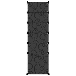 Berkfield Home Shoe Rack Black 94x37x125 cm PP - Size: 94 x 37 x 125 cm - thumbnail 4