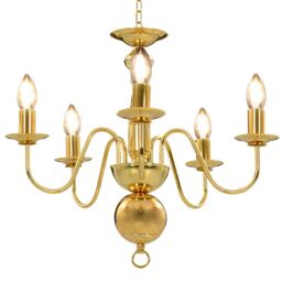 Berkfield Home Chandelier Golden 5 x E14 Bulbs in Gold