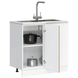 Berkfield Home Kitchen Base Cabinet Kalmar Artisan Oak Engineered Wood in Brown - thumbnail 1