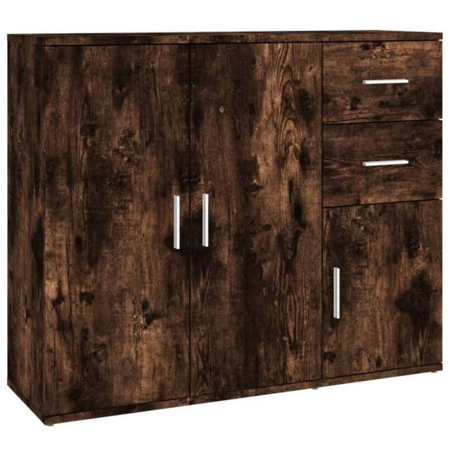 Berkfield Home Sideboard Smoked Oak 91x29.5x75 cm Engineered Wood in Brown - image 1