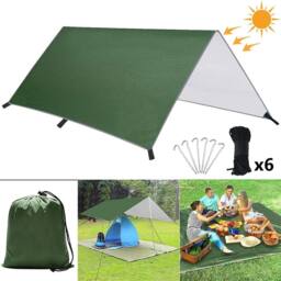 VOGREX Rain Fly Tent Tarp 3x3m Waterproof Shelter for Outdoor in Green - thumbnail 3