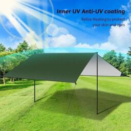 VOGREX Rain Fly Tent Tarp 3x3m Waterproof Shelter for Outdoor in Green - thumbnail 2