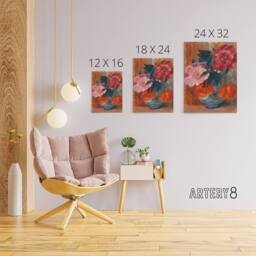 "Artery8 Tulips & Peonies in Pitcher Glackens Canvas Wall Art Print - Size: W12"" x H16""" - thumbnail 4