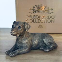 Animal Crackers Jack Russell Terrier Dog Figurine, Leonardo Reflections, Gift Boxed in Bronze