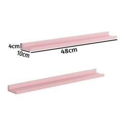Kelvenix Set of 2 Floating Industrial Wall Shelves 48cm in Pink - Size: 0.6m2 - thumbnail 2