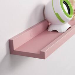 Kelvenix Set of 2 Floating Industrial Wall Shelves 48cm in Pink - Size: 0.6m2 - thumbnail 4