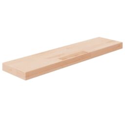Berkfield Home Shelf Board 80x20x4 cm Untreated Solid Wood Oak in Brown - Size: 80 x 20 x 4 cm