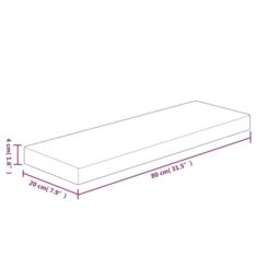 Berkfield Home Shelf Board 80x20x4 cm Untreated Solid Wood Oak in Brown - Size: 80 x 20 x 4 cm - thumbnail 4
