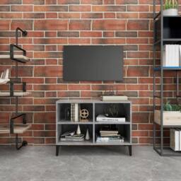 Berkfield Home TV Cabinet with Metal Legs Concrete Grey 69.5x30x50 cm - thumbnail 2