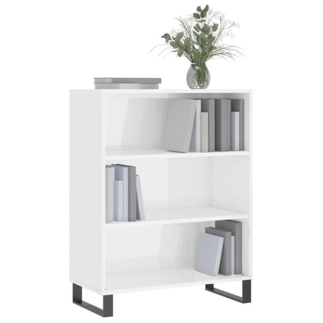 Berkfield Home Shelf Cabinet High Gloss White 69.5x32.5x90 cm Engineered Wood - image 1
