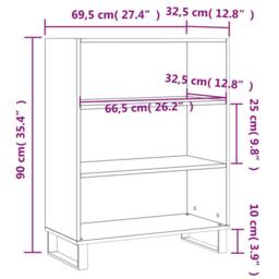 Berkfield Home Shelf Cabinet High Gloss White 69.5x32.5x90 cm Engineered Wood - thumbnail 9