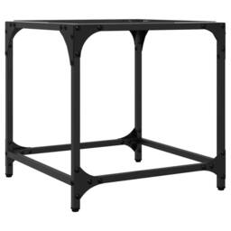 Berkfield Home Coffee Table with Transparent Glass Top 40x40x40 cm Steel - Size: 40 x 40 x 40 cm - thumbnail 6