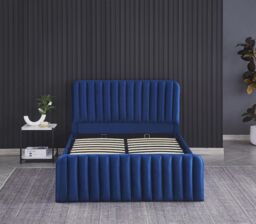 KOSY KOALA Ottoman Gas Lift Storage Bed 4ft6 Double Blue Velvet Bedroom Furniture - thumbnail 9