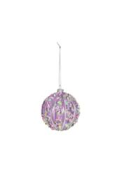KDMD Purple Sequin Bauble 8cm 2 Pack - thumbnail 1
