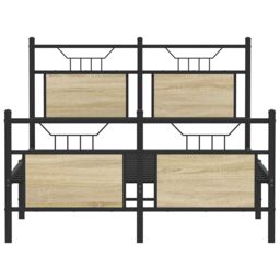 Berkfield Home Bed Frame without Mattress Sonoma Oak 120x200 cm Engineered Wood in Brown - Size: Small Double - thumbnail 6