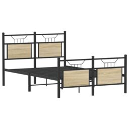 Berkfield Home Bed Frame without Mattress Sonoma Oak 120x200 cm Engineered Wood in Brown - Size: Small Double - thumbnail 3