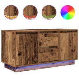 Berkfield Home TV Cabinet with LED Lights Old Wood 100x41x50 cm in Brown - Size: 100 x 41 x 50 cm - thumbnail 1