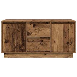 Berkfield Home TV Cabinet with LED Lights Old Wood 100x41x50 cm in Brown - Size: 100 x 41 x 50 cm - thumbnail 7