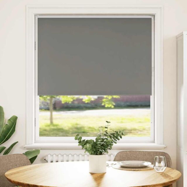 Berkfield Home Roller Blind Blackout Grey 90x130 cm Fabric Width 85.7 cm Polyester - image 1